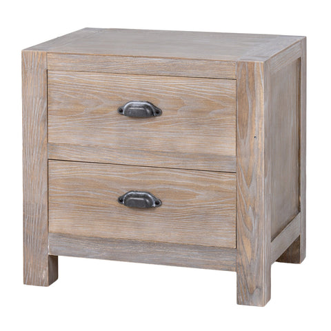 Whitewashed Bedside Table 55cm