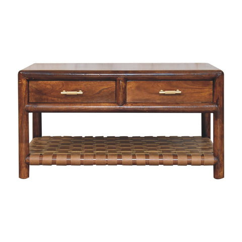 Chestnut Coffee Table with 4 Drawers