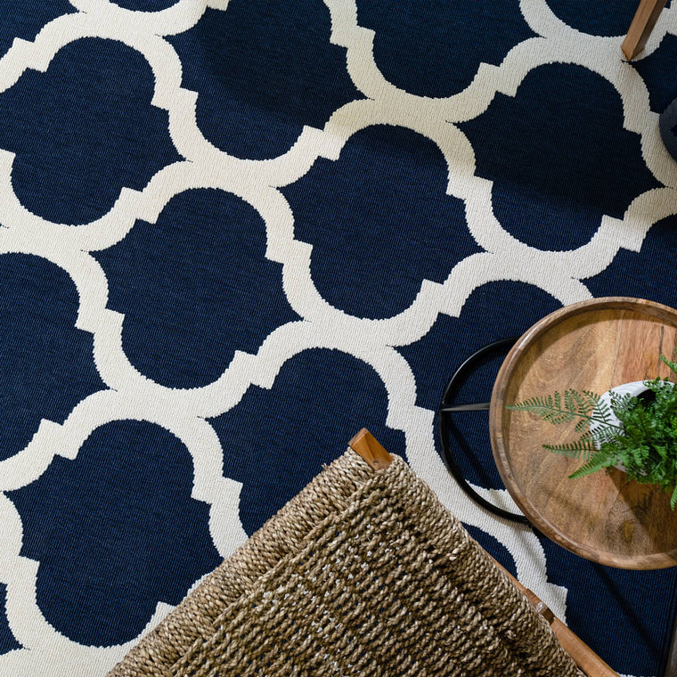 Loop pile, 6 mm — Geometric Polypropylene Living Room Rug — Indoor Outdoor, Loop Pile, Modern, Antibes
