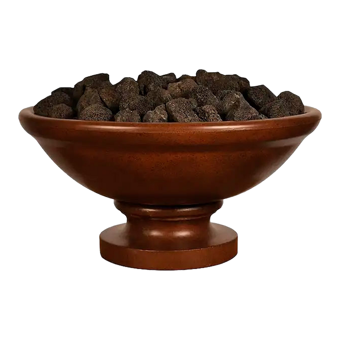 Fire by Design Banded Rim Round Pedestal Concrete Gas Fire Bowl