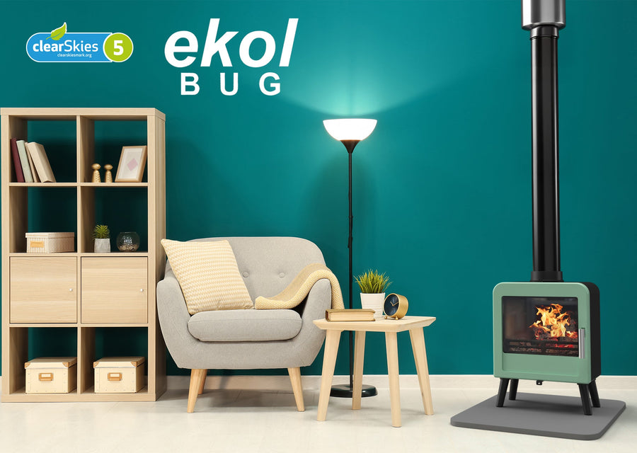 5kW Wood Burning Stove — Ekol Bug Multi-Fuel Log Burner, DEFRA Exempt