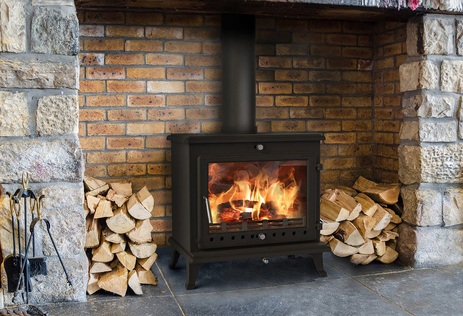 10.5kW Wood Burning Stove — Ekol Crystal 12 Log Burner, DEFRA Exempt