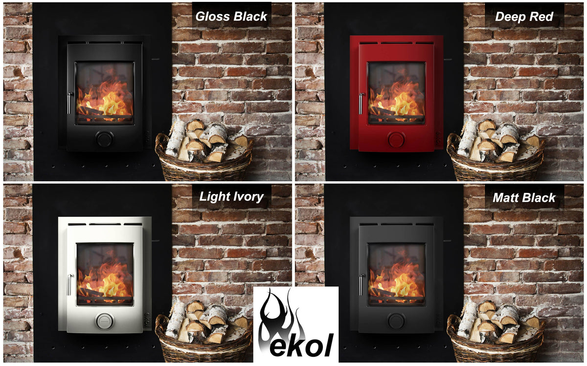 5kW Inset Wood Burning Stove — Ekol Inset PLUS Log Burner, DEFRA Exempt