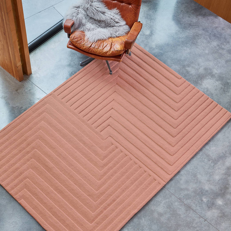 Woven in pure wool — Geometric Wool Living Room Rug — Hand Tufted, Modern, Form