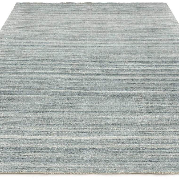 A ribbed weave — Plain Living Room Rug — Hand Woven, Hazy