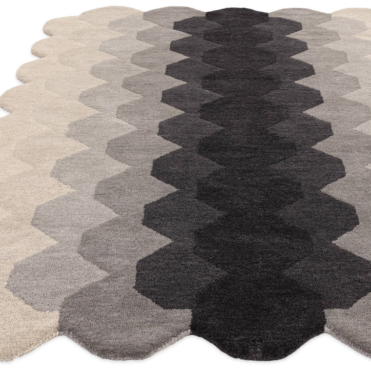 Hand tufted in India — Geometric Wool Living Room Rug — Hand Tufted, Modern, Hive