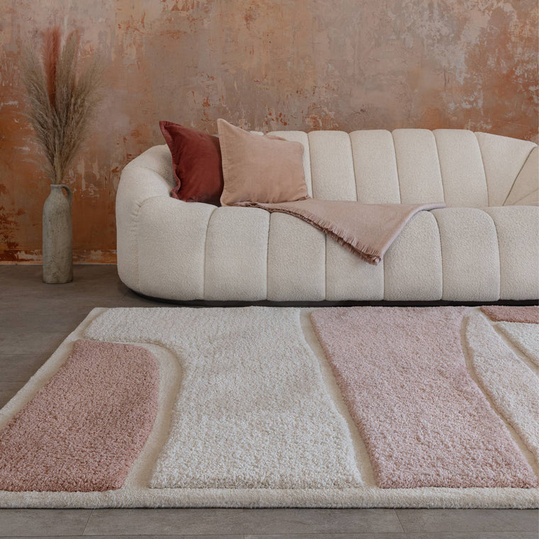A dense tufted pile — Geometric Polyester Living Room Rug — Modern, Horizon