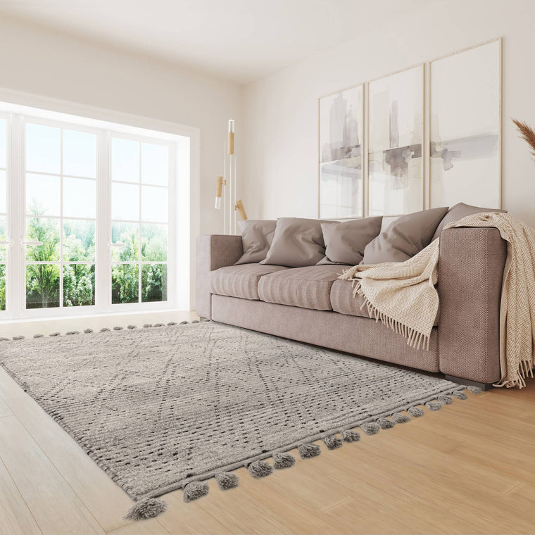 Woven in pure wool — Berber Wool Living Room Rug — Flatweave, Hand Woven, Boho, Nepal