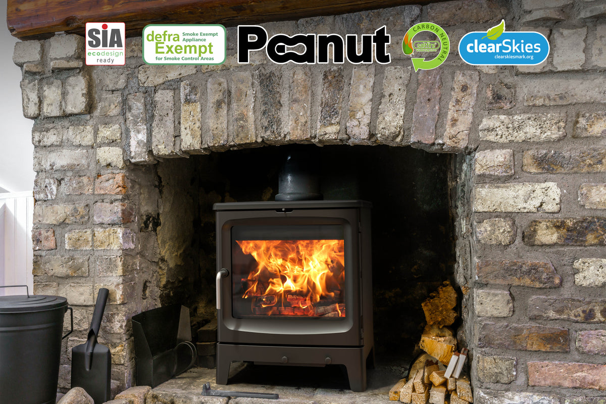 7.9kW Wood Burning Stove — Peanut 8 Log Burner, DEFRA Exempt