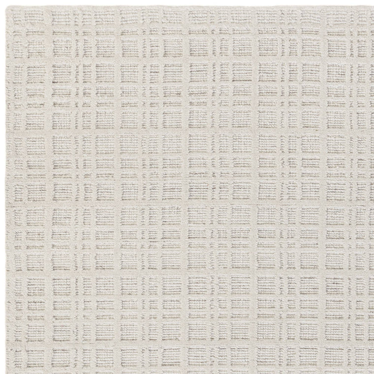 Cut-and-loop pile, 5 mm — Check Wool Living Room Rug — High-Low Pile, Hand Woven, Thatch