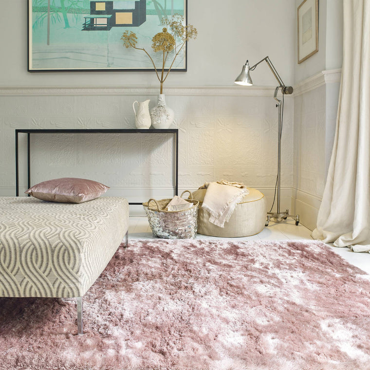A deep shaggy pile — Shaggy Polyester Living Room Rug — Table Tufted, Whisper