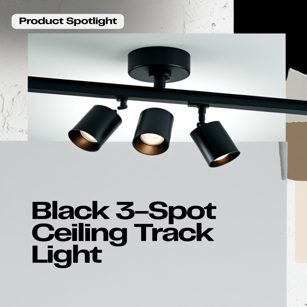 Black Ceiling Lamp | 3-Point Spotlight