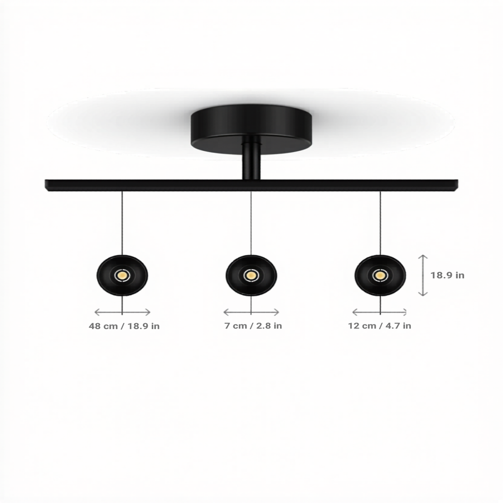 Black Ceiling Lamp | 3-Point Spotlight