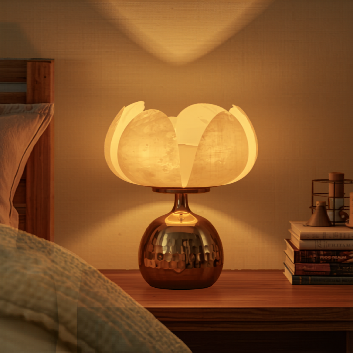 Alabastrowa Lampa Stołowa | Płatek