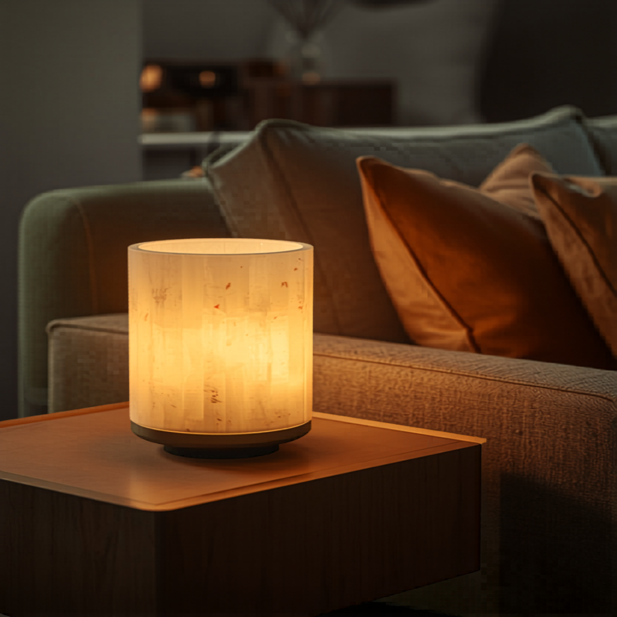 Alabastrowa Lampa Stołowa | Cylinder