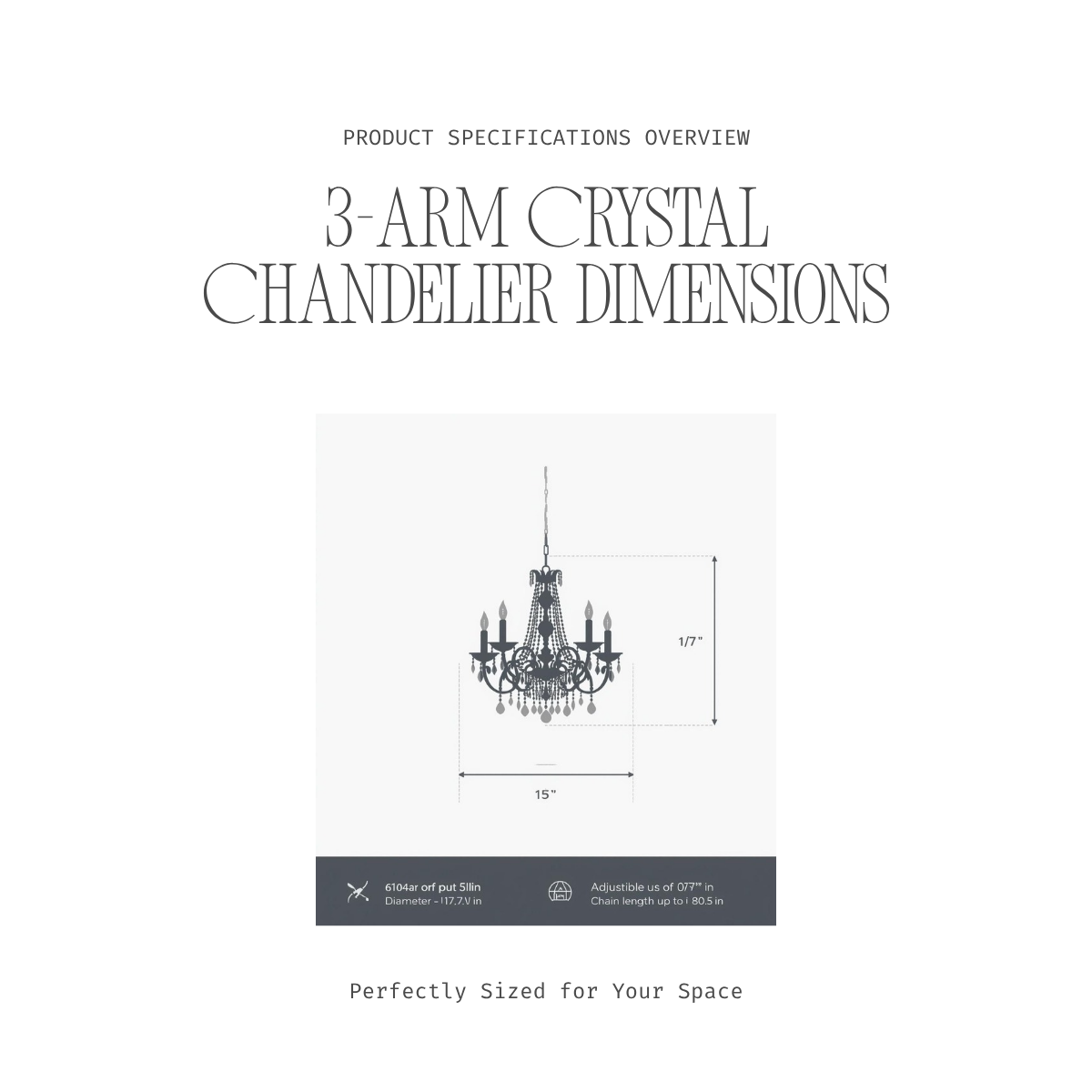 Crystal Chandelier | 3-Arm