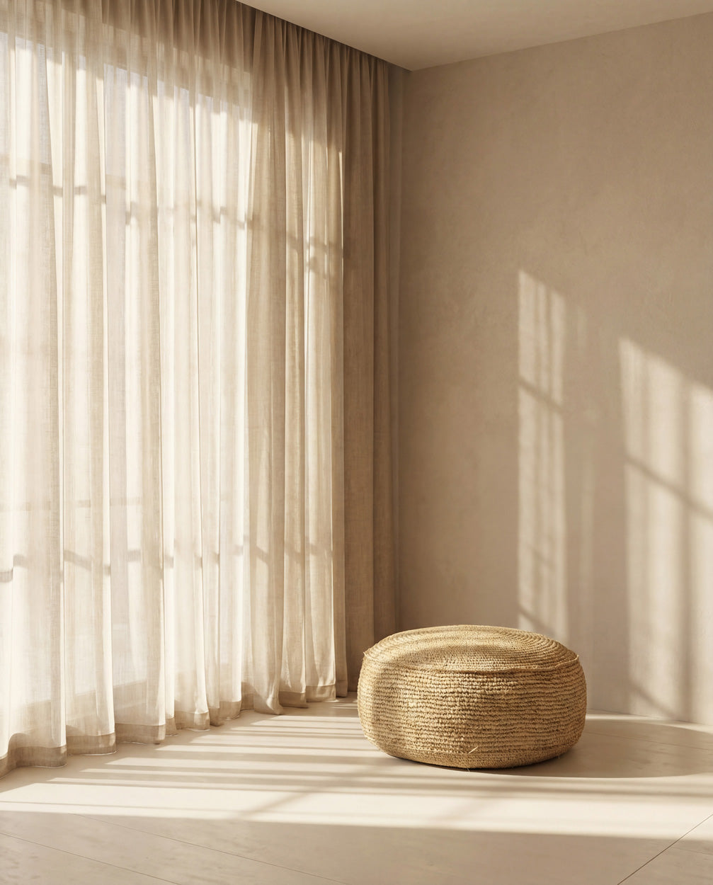 The Raffia Flores Pouffe