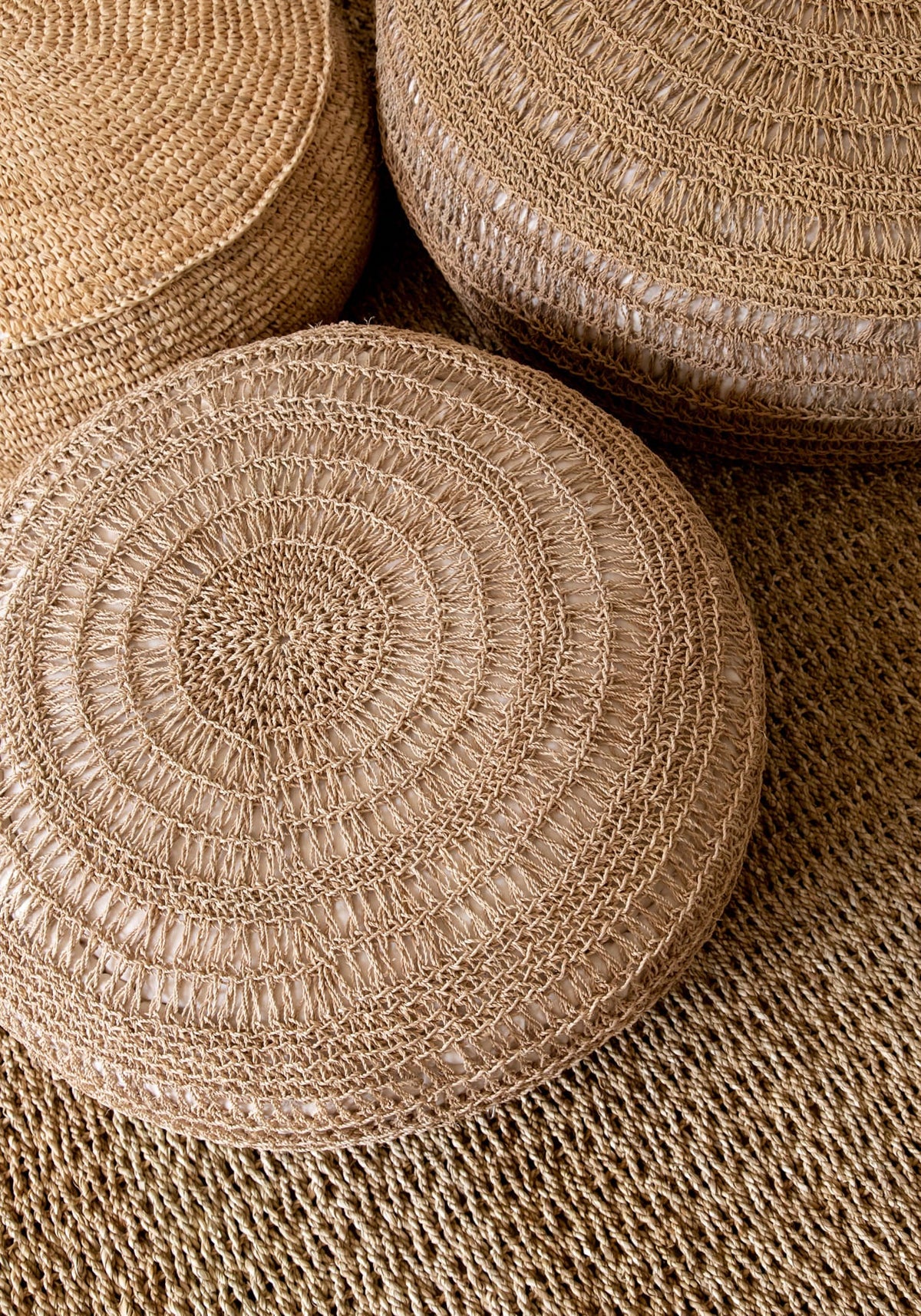The Raffia Flores Pouffe