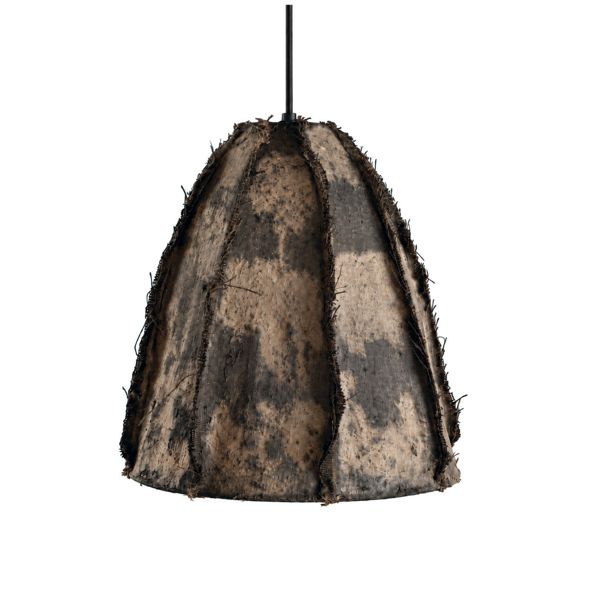 Paper Mache and Jute Hanging Lamp