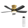 42 Inch Flush Mount Ceiling Fans with LED Light 22W and