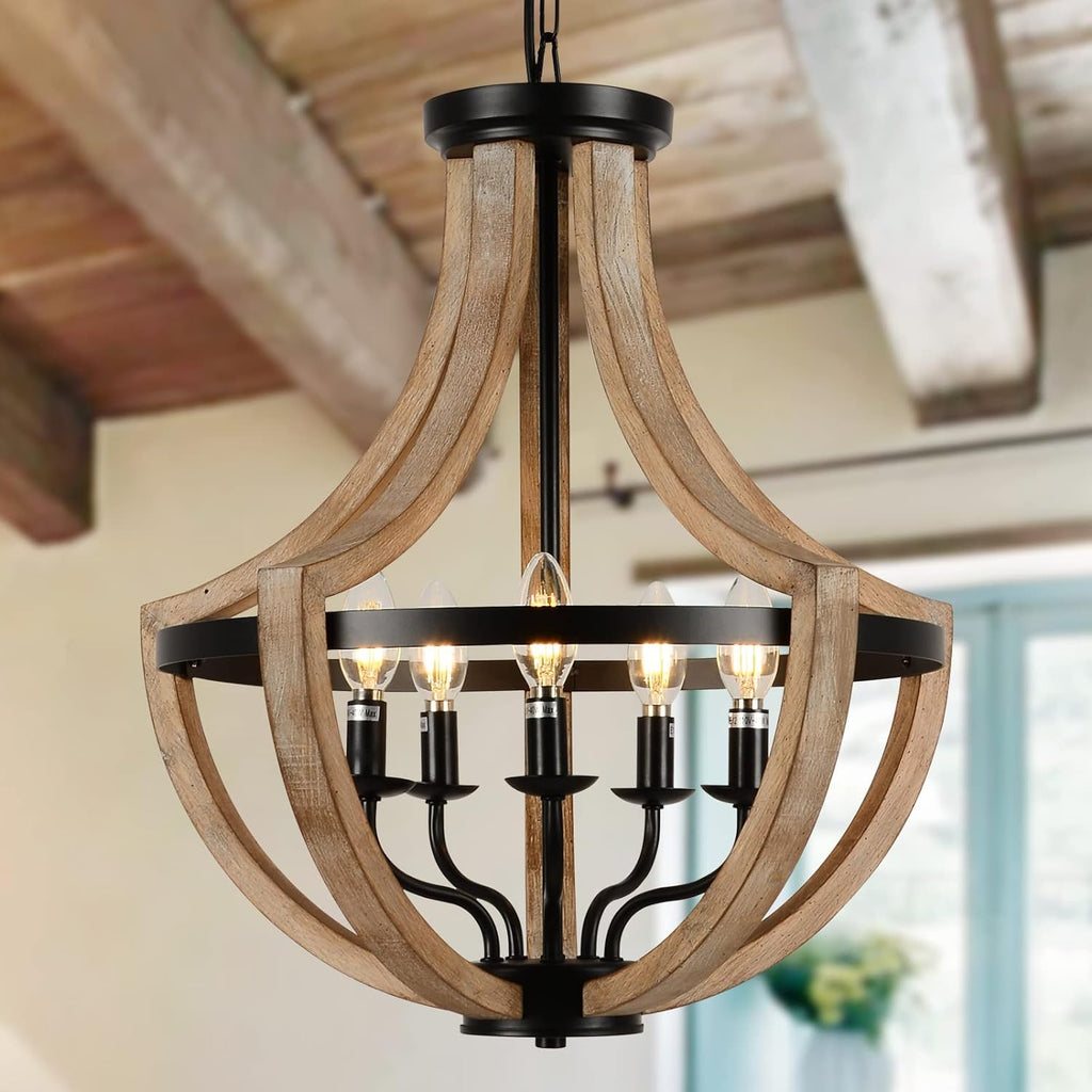19" Farmhouse Chandelier Light Fixtures
