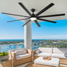 84 Inch Super Large Black Ceiling Fan with Remote