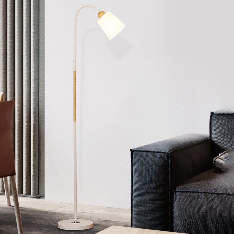 Modern Floor Lamp with Iron Base and Selectable Shade