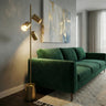Harmony Brassed Gold Floor Lamp with Rotary Switch Triple
