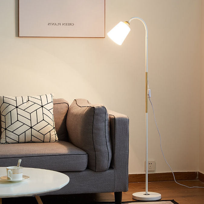 Modern Floor Lamp with Iron Base and Selectable Shade