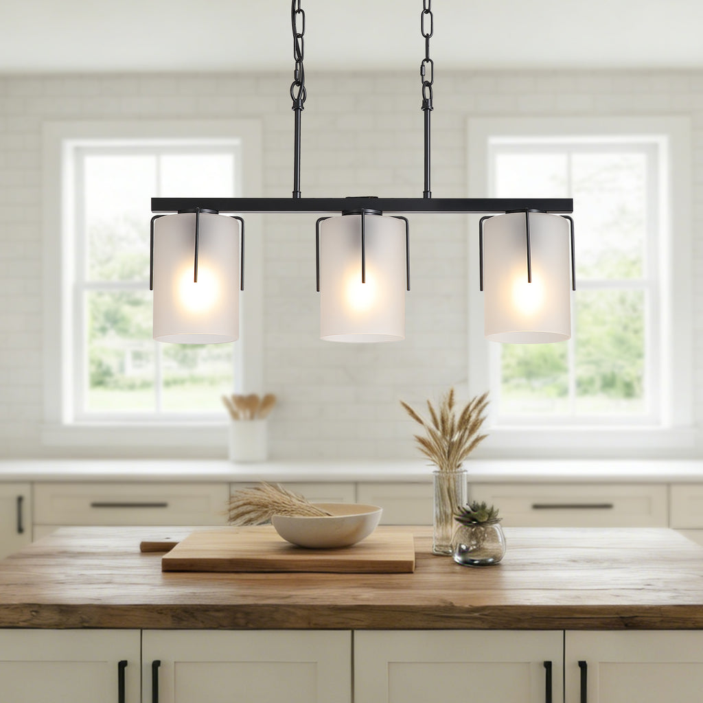 Minimalist 3-Light Linear Chandelier