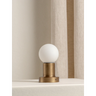 Porta - Aged Brass and Opal Table Lamp, Rechargeable