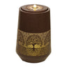 Illuminated Cut-Out Metal Tree Pattern Fountain 21"H