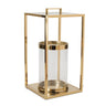 Stainless Steel Box Lantern with Glass Insert 20"H