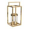 Stainless Steel Box Lantern with Glass Insert 19"H