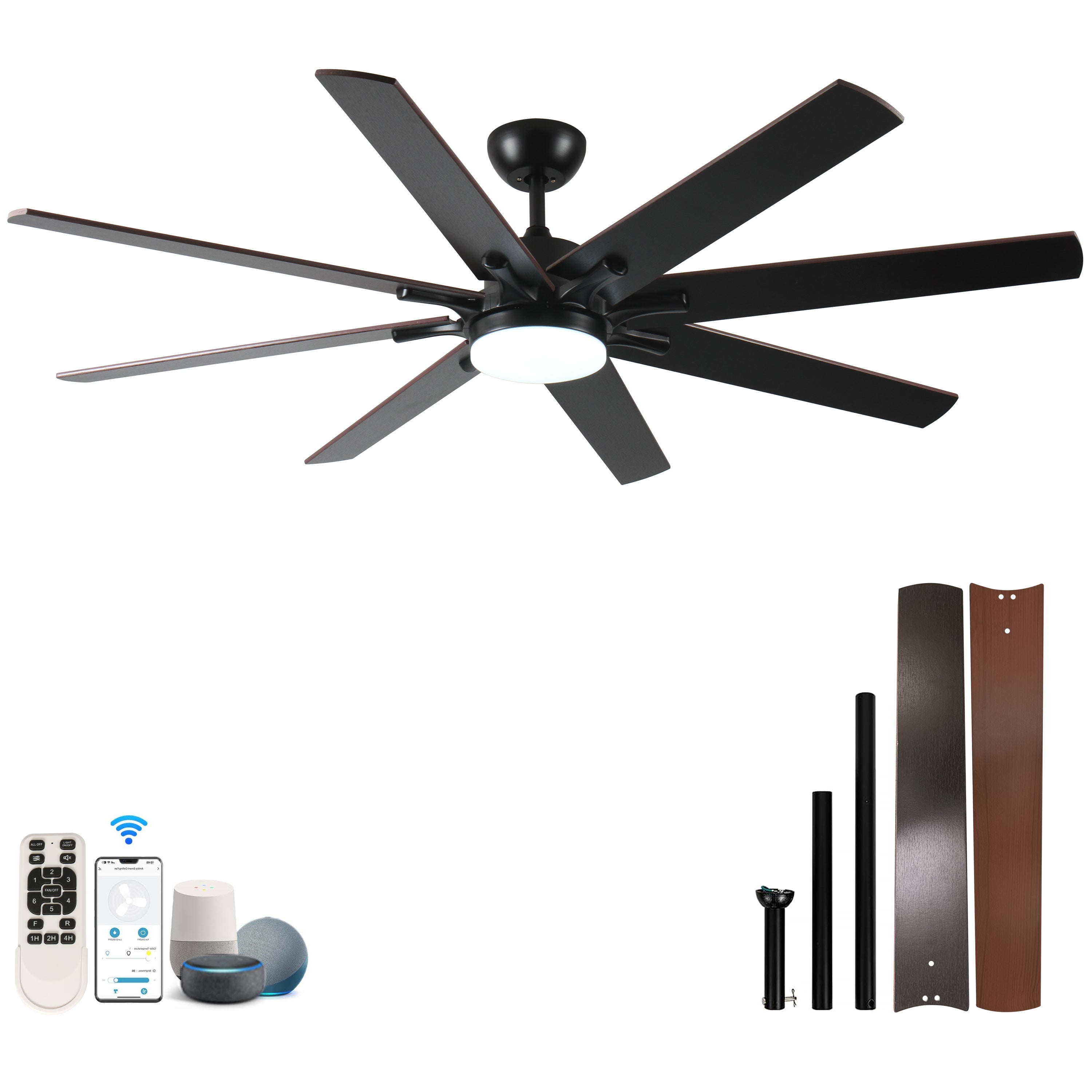 72 inch Large Ceiling Fans with Lights and Remote