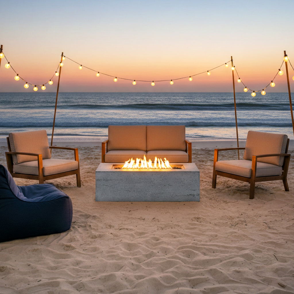 U_STYLE 2-in-1 Outdoor Fire Pit & Propane Tank Stand Set