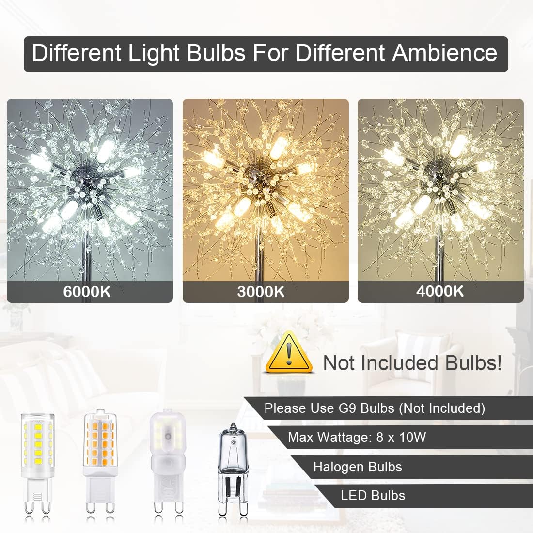 Crystal Floor Lamp for Bedroom