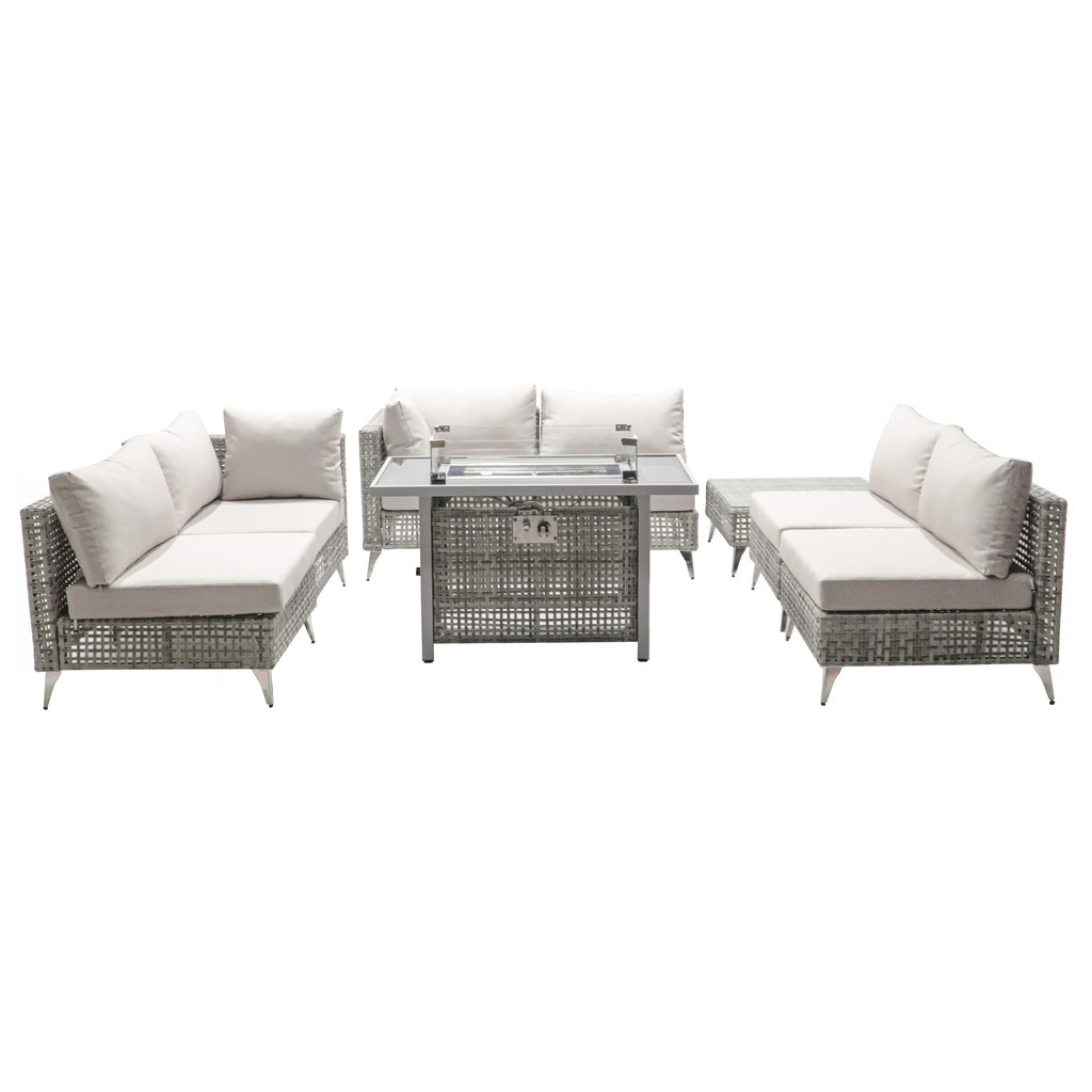 K&K patio 8-Piece Patio Furniture Set with 43" Fire Pit