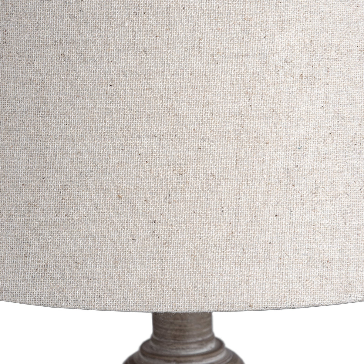 Beige Wood Table Lamp 53cm — Living Room Table Lamp, Linen Shade, Teos