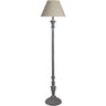 Beige Wood Floor Lamp 155cm — Living Room Floor Lamp, Linen Shade, Ithaca
