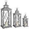 Hadley Wooden Lantern, Set of 3