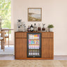 Fluted Buffet Wine Cabinet, Fridge Nook & Charging Station, Walnut
