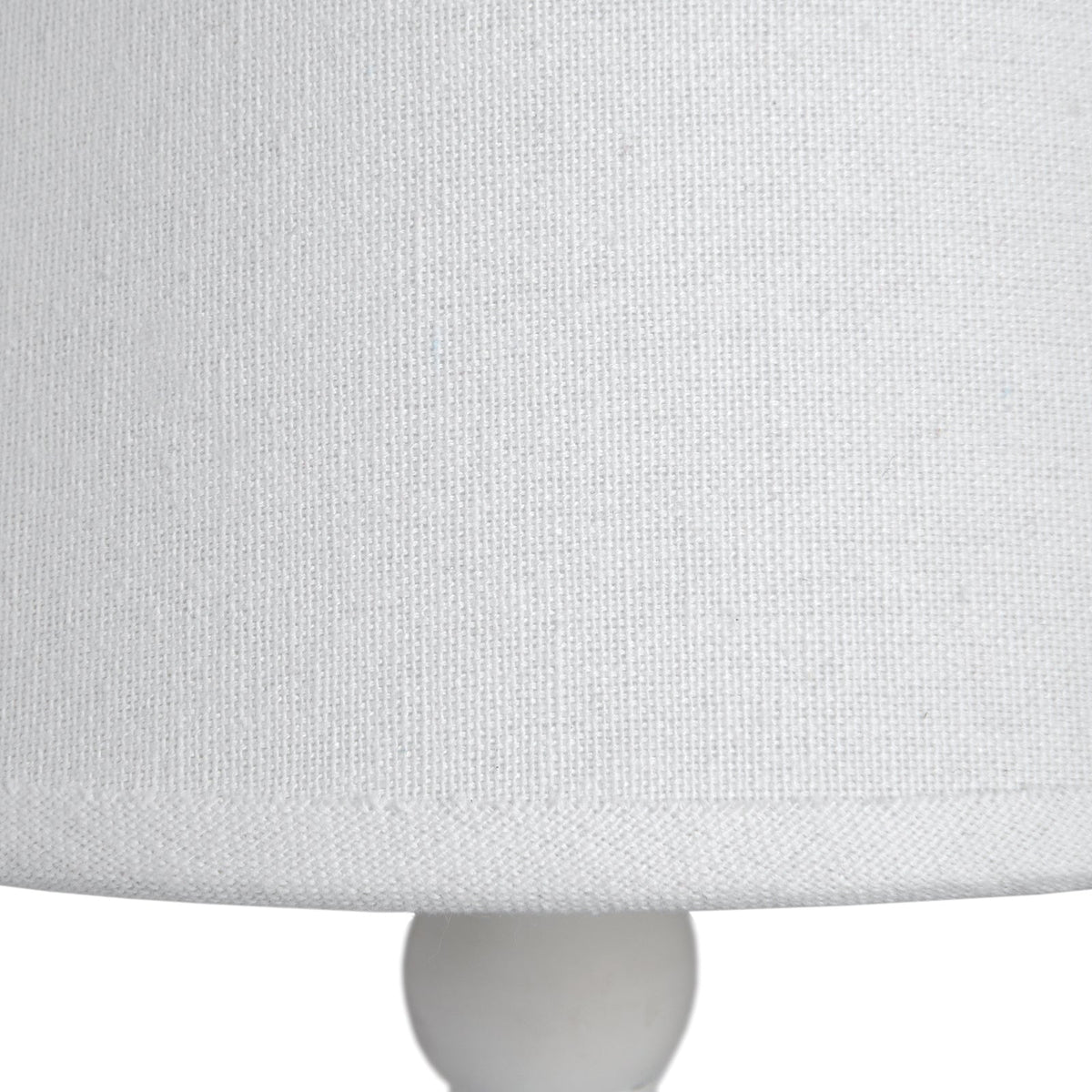 Small White Wood Table Lamp 45cm — Bedside Table Lamp, Linen Shade, Symi