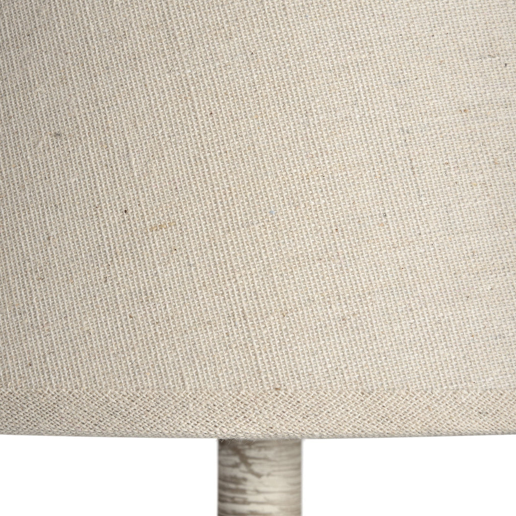 Grey Wood Table Lamp 72cm — Living Room Table Lamp, Linen Shade, Leptis Magna