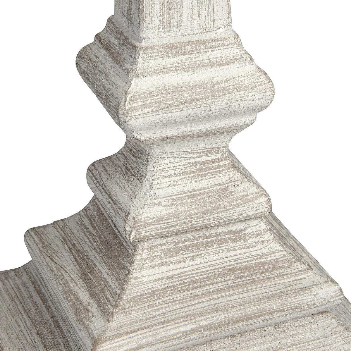 White Wood Table Lamp 51.5cm — Living Room Table Lamp, Linen Shade, Pula