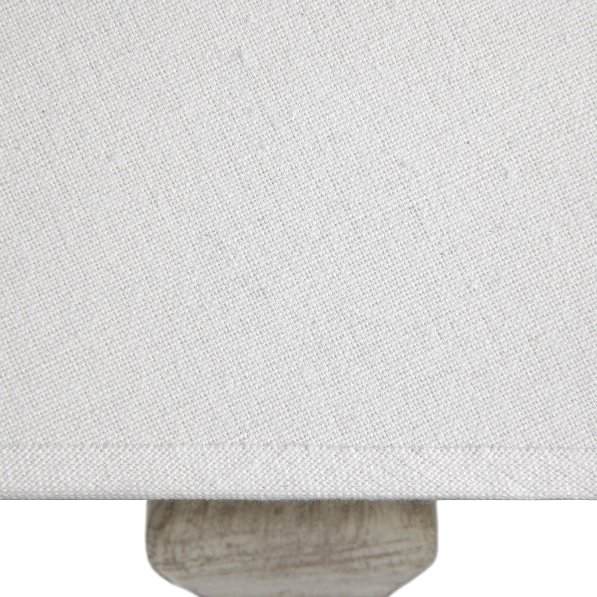 White Wood Table Lamp 51.5cm — Living Room Table Lamp, Linen Shade, Pula