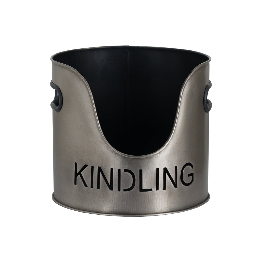Pewter Finish Logs And Kindling Buckets &
