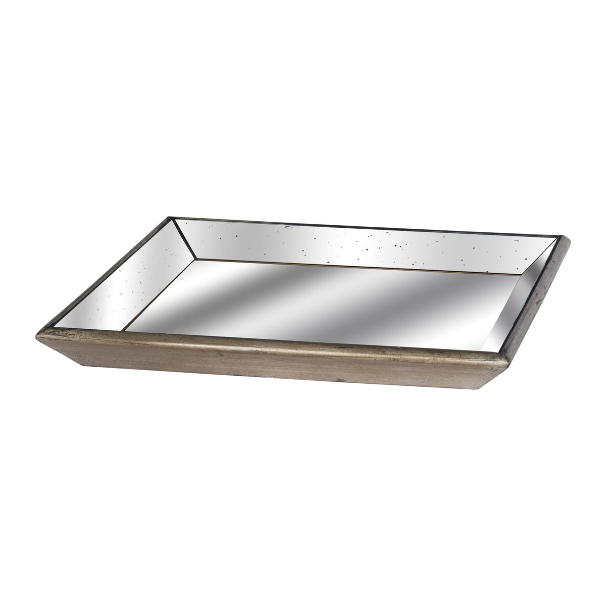 Astor Distressed Square Mirrored Tray