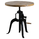 Brown Bar Table 70cm — Breakfast Bar Table, Bistro Height Adjustable, Metal