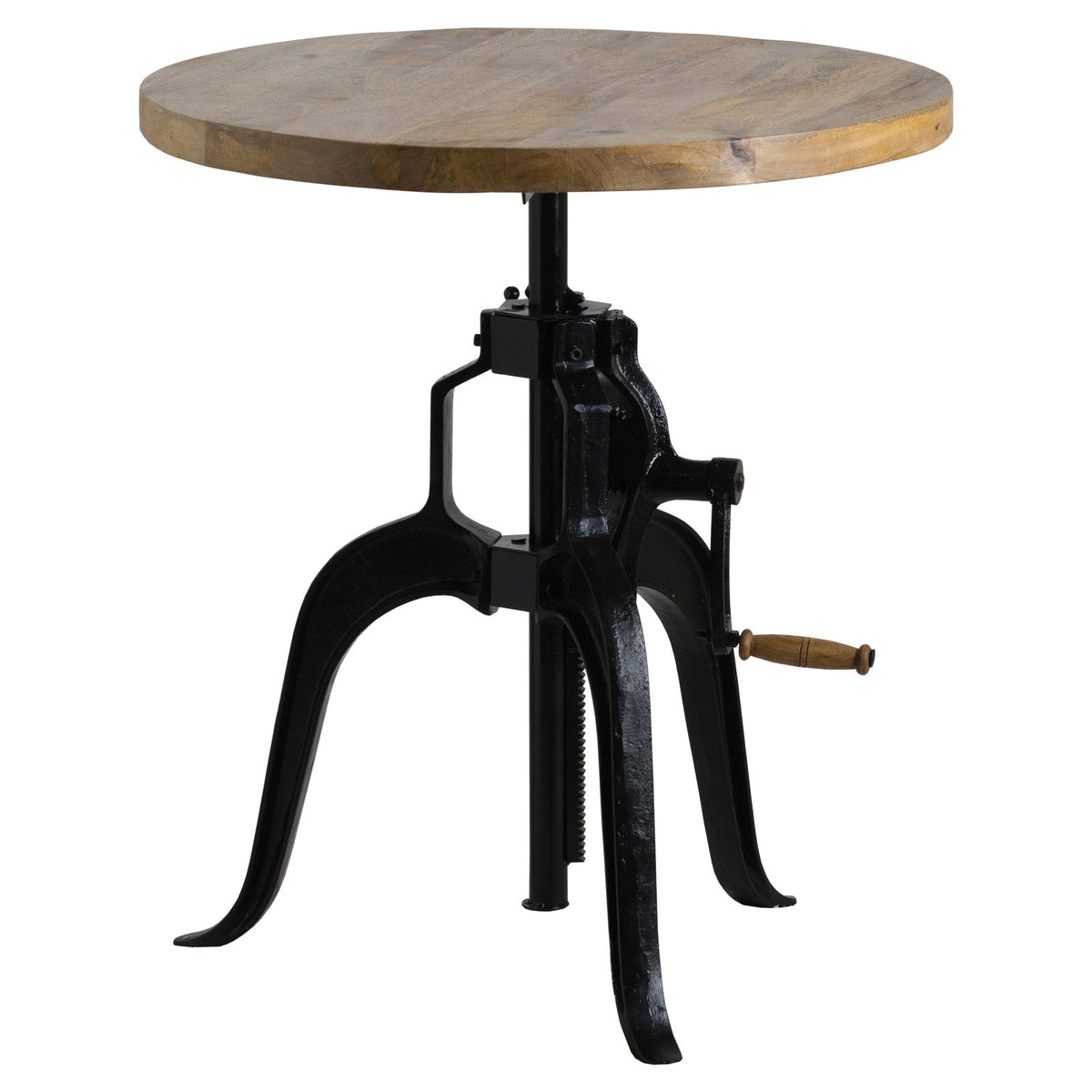 Brown Bar Table 70cm — Breakfast Bar Table, Bistro Height Adjustable, Metal